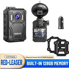 BOBLOV KJ23Pro 2K Body Camera Police Cam Audio Video Camcorder Night Vision 128G