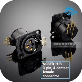 NC3FD-H-B XLR female socket Neutrik gold-plated three-core 90 degree angled foot