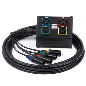 4 way Stage & Studio Wall Mountable Box. Neutrik XLR Multicore Snake Cable