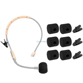 6 Pcs Mic Covers + 3 Clips for Shure SM31 PGA31 Microphone, RK379 RK377 Headsets