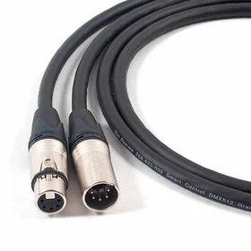 FULLY WIRED DMX 5 Pin XLR Van Damme Lead. Stage Lighting Control Cable. Neutrik