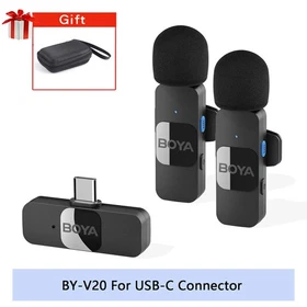 BOYA BY-V Wireless Lavalier Mic Type-C Android iPhone 2.4GHz Recording Vlog