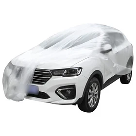 Clear Plastic Temporary Universal Disposable Car Cover Rain Dust Garage Cover