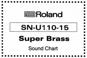 Roland SN-U110 List of Sounds Sound Chart Reformatted Print-Out You Choose