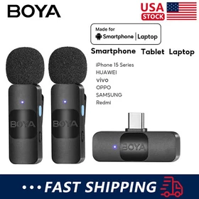 BOYA BY-V Mini Wireless Lavalier Microphone for Android/iPhone, Noise Reduction 