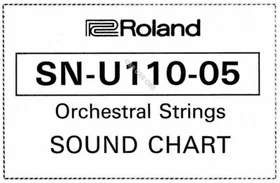 Roland SN-U110 List of Sounds Sound Chart Reformatted Print-Out You Choose