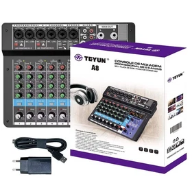 TEYUN 8 Channel Audio Mixer Professional Portable Mixer Sound Table Board Digita