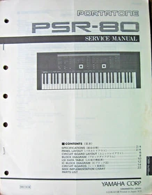 Yamaha Service Manual Original Book Pick1 for PSR Portatone Electronic Keyboards