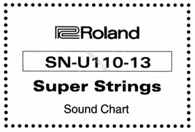 Roland SN-U110 List of Sounds Sound Chart Reformatted Print-Out You Choose