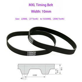 Width 10mm MXL Timing Belt 22MXL to 1636MXL Pitch 2.032mm for CNC / Step Motor