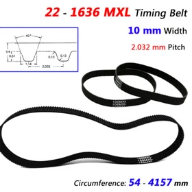 Rubber MXL-Timing Belts Width 10mm Pitch 2.032mm Closed Loop for CNC, 3D Printer