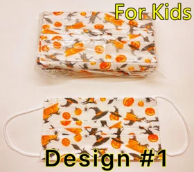 25/50Pcs Kids Face Mask pumpkin Disposable Three Ply Child Size Mouth Cover