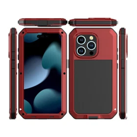 For iPhone 14 Pro Max 13 Mini 15 7 SE 3rd Shockproof Aluminum Gorilla Glass Case