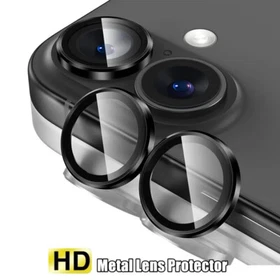 Metal Ring Glass For iphone 16 Plus 11 12 Pro Max 13 Pro Max 14 Mini 15 Pro Max