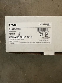 Eaton Cam-Lok E1016-8387 Female Plug Single Pole QTY (2)per BX 2/0-4/0 600V 400A