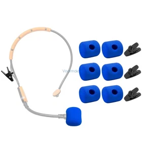 6 Pcs Mic Covers + 3 Clips for Shure SM31 PGA31 Microphone, RK379 RK377 Headsets