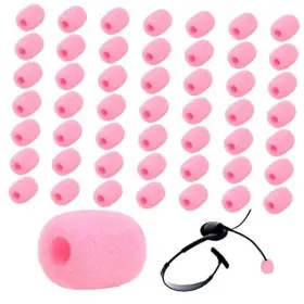 LG01-2X0A530 4U-LUCKY Pack Lapel Headset Microphone Pink Foam