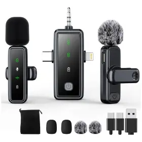 717887619293 ABYLFE Wireless Lavalier Microphones Iphone Pack