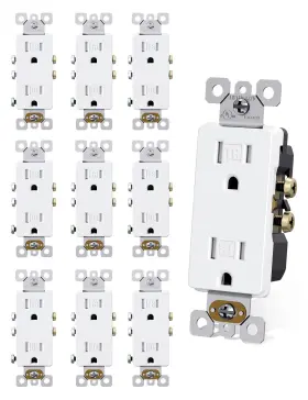 2007A-WH10 AIDA Pack Decorator Electrical Wall Receptacle
