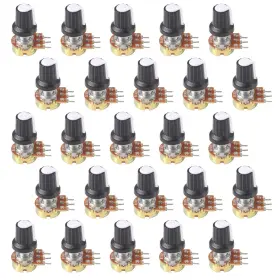 B100K-25PCS AITIAO Potentiometer Single Linear Knurled Shaft
