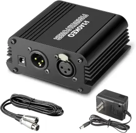 691165886662 AOKEO Phantom Power Supply Adapter Xlr Pin Cable