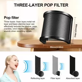 854289008185 AOKEO Pop Filter Layers Mesh Foam Etamine #3