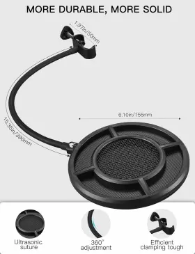 855233008985 ARISEN Mic Pop Filter Metallic Mesh Yeti #2