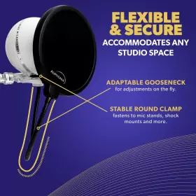 820103187602 AUPHONIX Pop Filter Mic Dual Layered Microphone #3