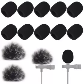 746362098179 CDBOVID Lapel Headset Windscreen Foam Cover Set