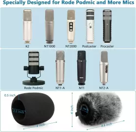 705353932045 CHROMLIVES Windscreen Pop Filter Rode Podmic Nt #3