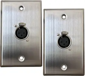 Diyxlrp DIYTECH Xlr Wall Plate Steel Dual Port Female Pack