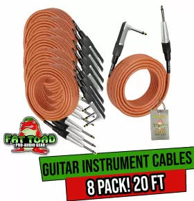 U-AP2303-R-20FT FAT TOAD Guitar Cables Right Angled Cords End