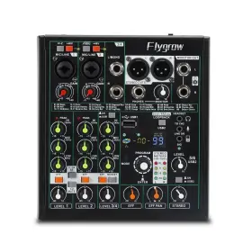 AM-06 FLYGROW Channel Audio Mixer Dj Sound Board Breathing