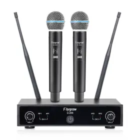 U-200HD FLYGROW Wireless Microphone Dual Pro Uhf Cordless Mic