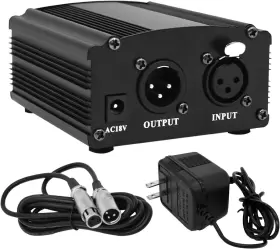 696595380698 FOTOCONIC Phantom Power Supply Adapter Xlr Pin