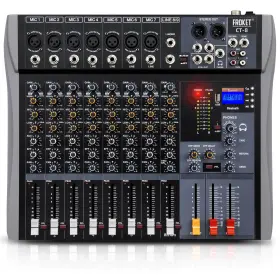 CT-8 FROKET Pro Dj Mixer Audio Console Bluetooth Usb Phantom