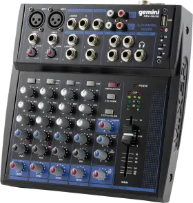 GEM-08USB GEMINI SOUND Audio Mixer Usb Playback Fx Eq Phantom