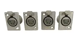 XLR-4-31 ITT CANNON Female Panel Connector Set Nos