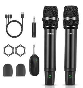 101155 JAMELO Wireless Microphones Rechargeable Mics