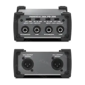 PD200 JCANOL Stereo Passive Di Box Unit Hum Eliminator Gnd