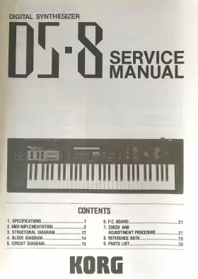 DS-8 KORG Fm Digital Synthesizer Service Manual Schematics