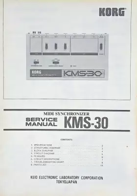 KMS-30 KORG Midi Synchronizer Service Manual Schematics Book