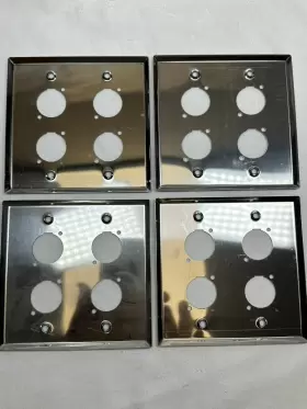 659459505576 LASE Quad Gang Blank Wall Plate Xlr Male Female #2