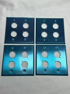 659459505576 LASE Quad Gang Blank Wall Plate Xlr Male Female #3