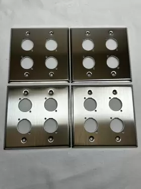 659459505576 LASE Quad Gang Blank Wall Plate Xlr Male Female