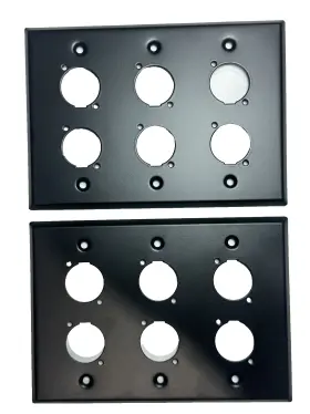 659459669230 LASE Triple Gang Wall Plate Xlr Male Female