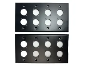 659459706874 LASE Quad Gang Wall Plate Xlr Male Female Steel