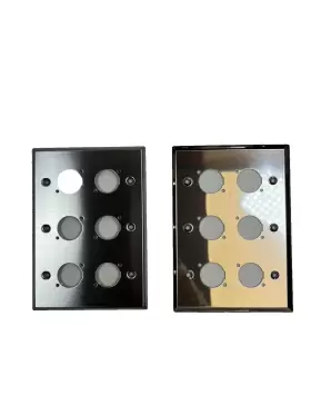 659459771919 LASE Triple Gang Blank Wall Plate Xlr Male Steel #3