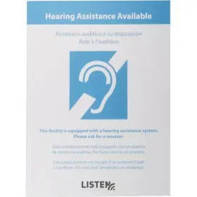 LA303 LISTEN TECHNOLOGIES Lingual Assistive Listening Sign