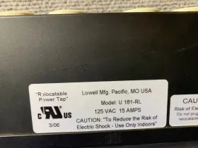 181-RL LOWELL Rack Mount Outlet Power Strip Lighting #2